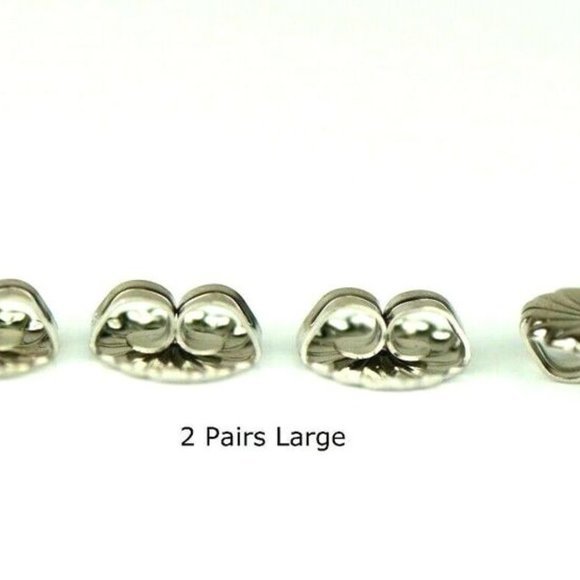 Solid 14K White or Yellow Gold Earring Backs Butterfly 2 Large Pair Findings - Picture 8 of 14